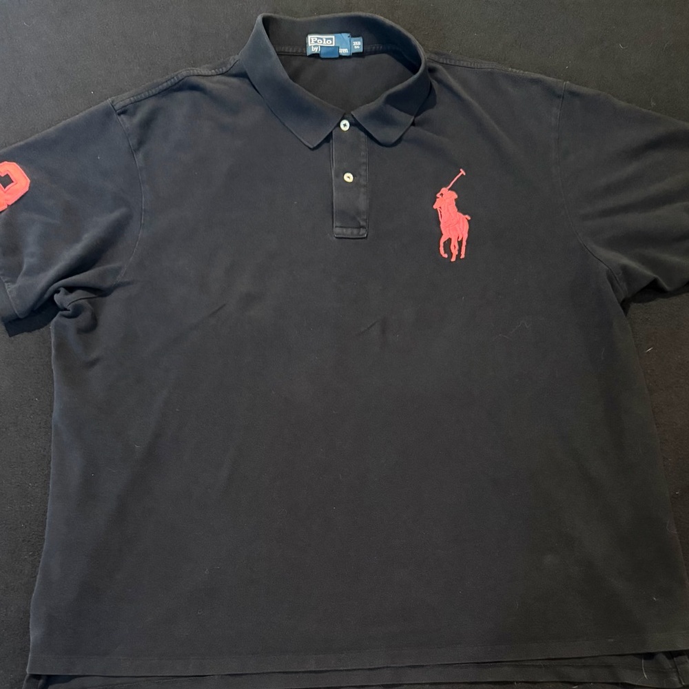 Polo‎ Ralph Lauren Vintage Pink Big Pony With 3 Sleeve Hit Mens 3XB